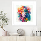 Watercolor Tropical Woman #8 by Isabel Cerdá Muñoz on GIANT ART - blue digital painting