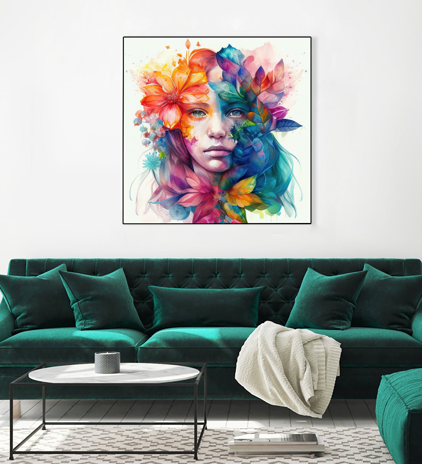 Watercolor Tropical Woman #8 by Isabel Cerdá Muñoz on GIANT ART - blue digital painting