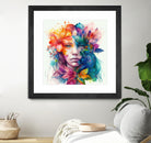 Watercolor Tropical Woman #8 by Isabel Cerdá Muñoz on GIANT ART - blue digital painting