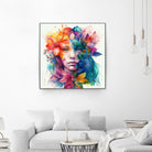 Watercolor Tropical Woman #8 by Isabel Cerdá Muñoz on GIANT ART - blue digital painting