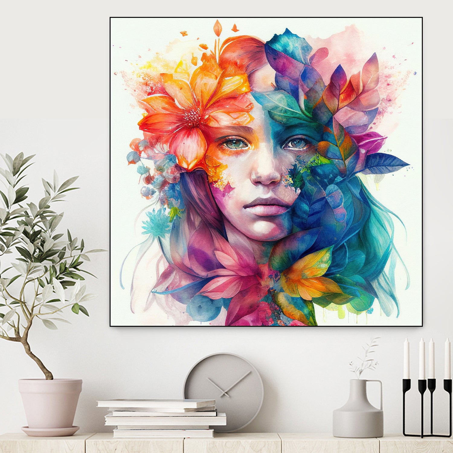 Watercolor Tropical Woman #8 by Isabel Cerdá Muñoz on GIANT ART - blue digital painting