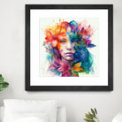 Watercolor Tropical Woman #8 by Isabel Cerdá Muñoz on GIANT ART - blue digital painting