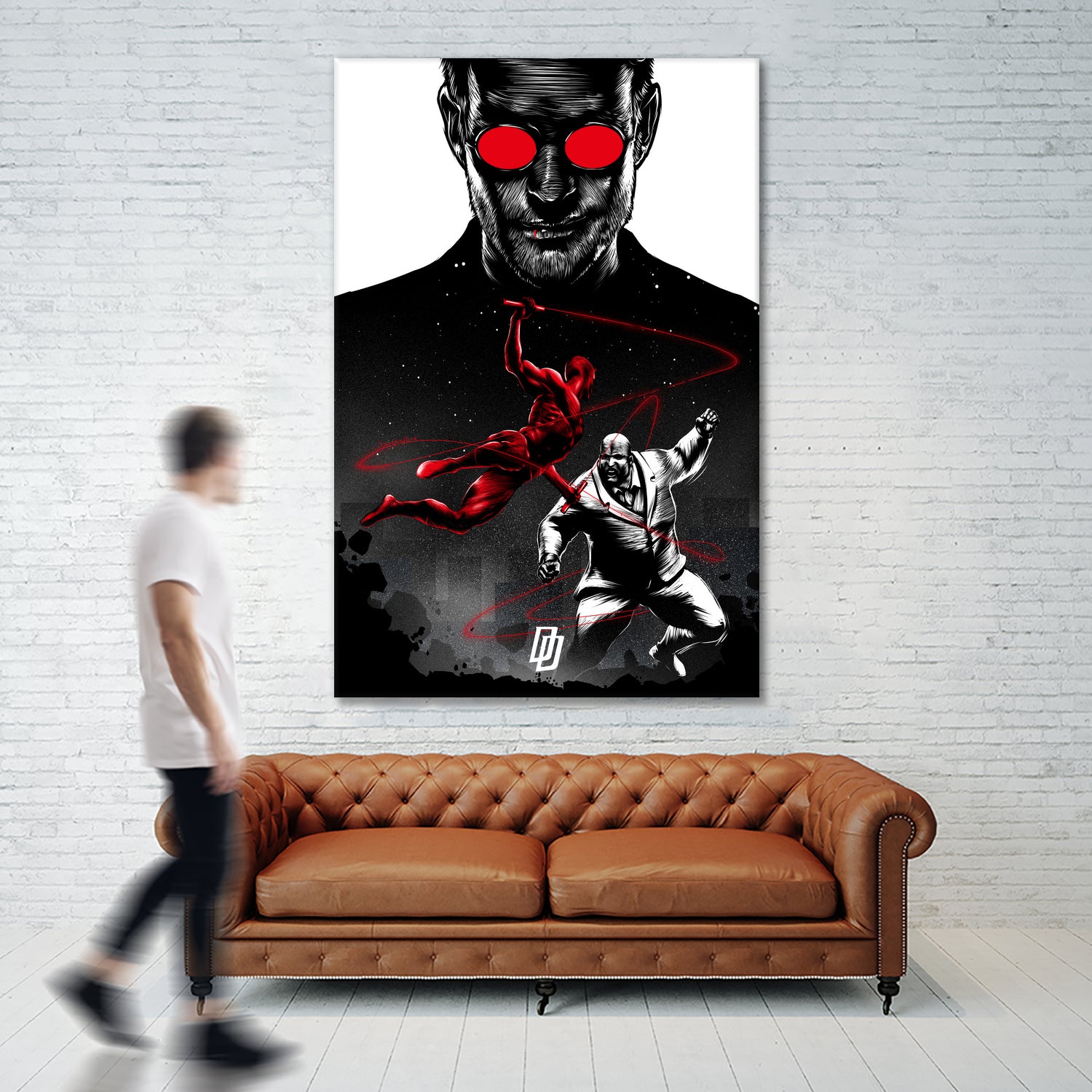 Daredevil vs Kingpin by Paola Morpheus on GIANT ART - red digital painting