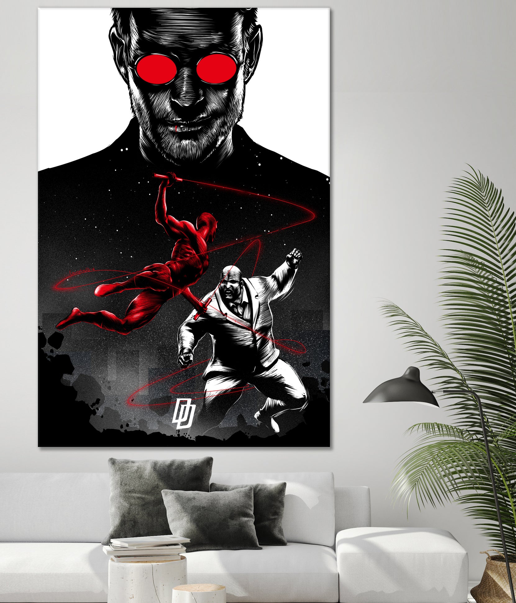 Daredevil vs Kingpin by Paola Morpheus on GIANT ART - red digital painting