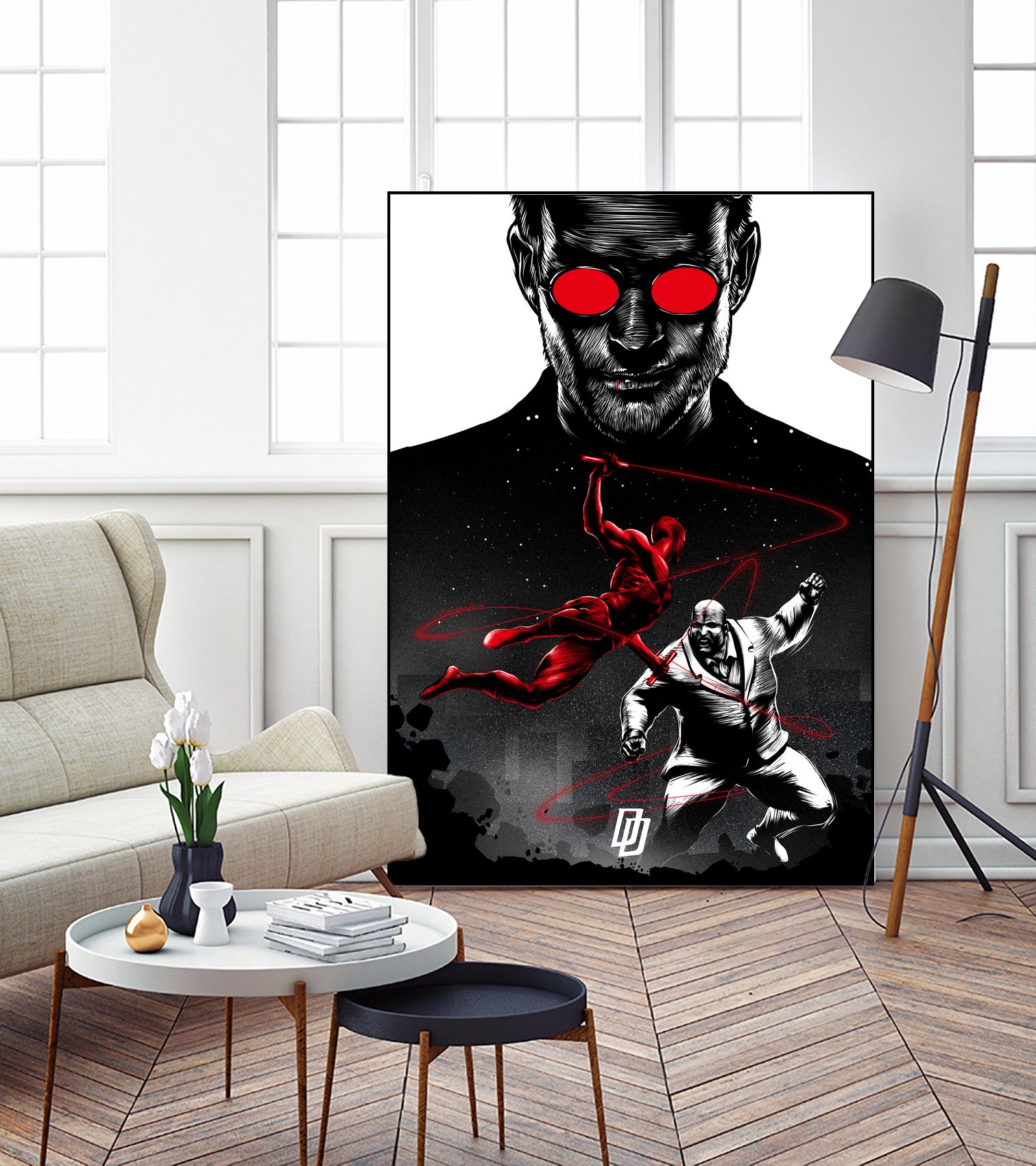 Daredevil vs Kingpin by Paola Morpheus on GIANT ART - red digital painting