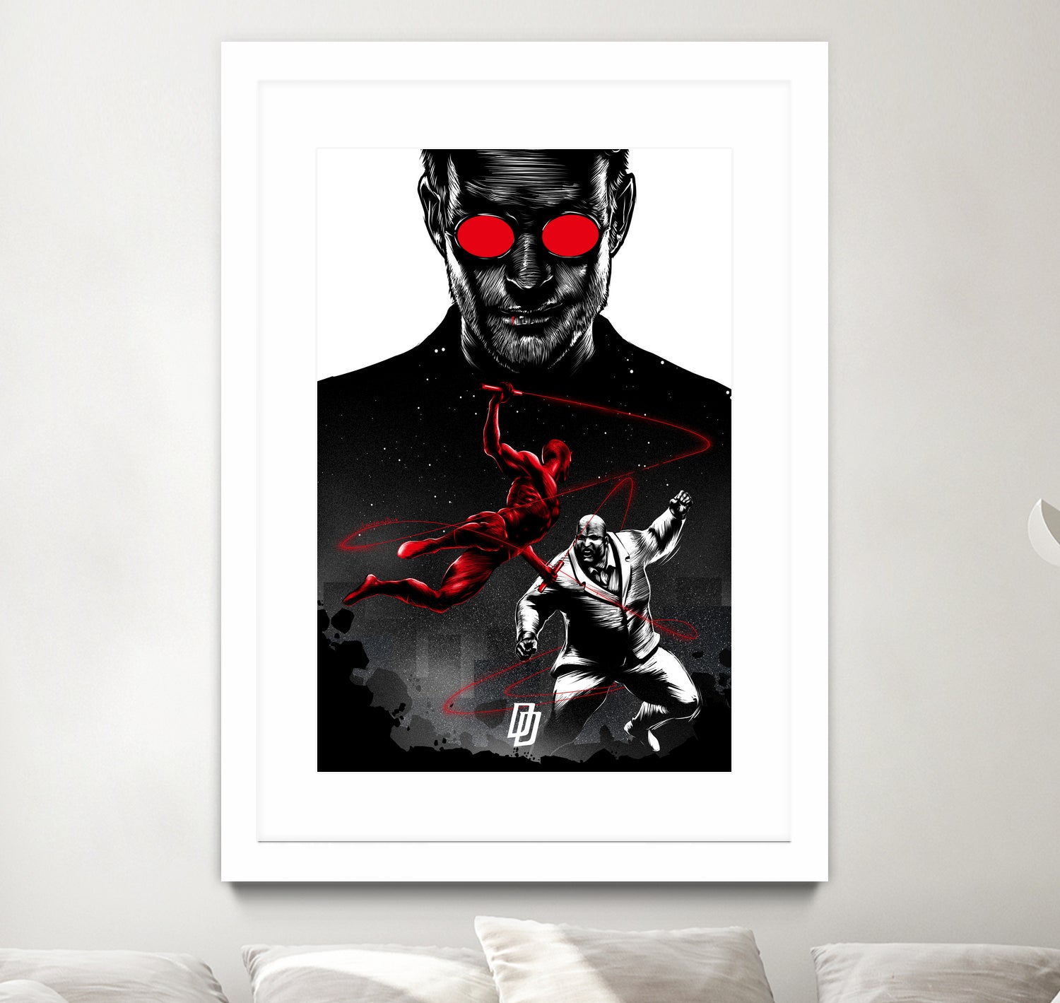 Daredevil vs Kingpin by Paola Morpheus on GIANT ART - red digital painting