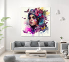 Watercolor Floral Arabian Woman #9 by Isabel Cerdá Muñoz on GIANT ART - pink digital painting