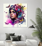 Watercolor Floral Arabian Woman #9 by Isabel Cerdá Muñoz on GIANT ART - pink digital painting