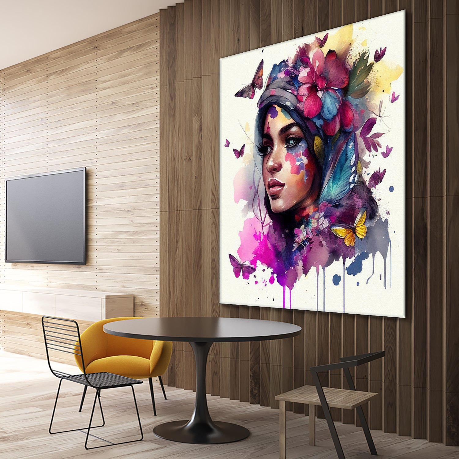 Watercolor Floral Arabian Woman #9 by Isabel Cerdá Muñoz on GIANT ART - pink digital painting