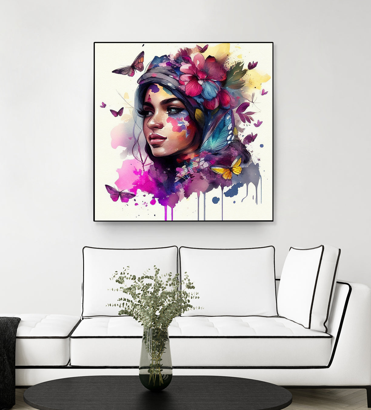 Watercolor Floral Arabian Woman #9 by Isabel Cerdá Muñoz on GIANT ART - pink digital painting