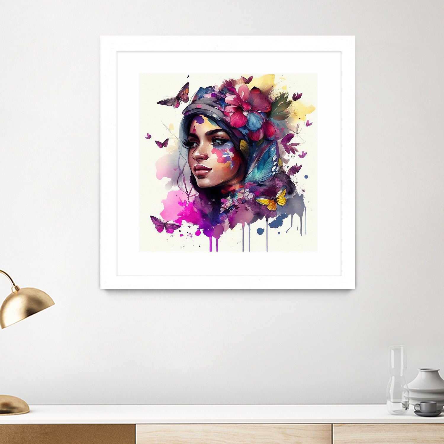 Watercolor Floral Arabian Woman #9 by Isabel Cerdá Muñoz on GIANT ART - pink digital painting