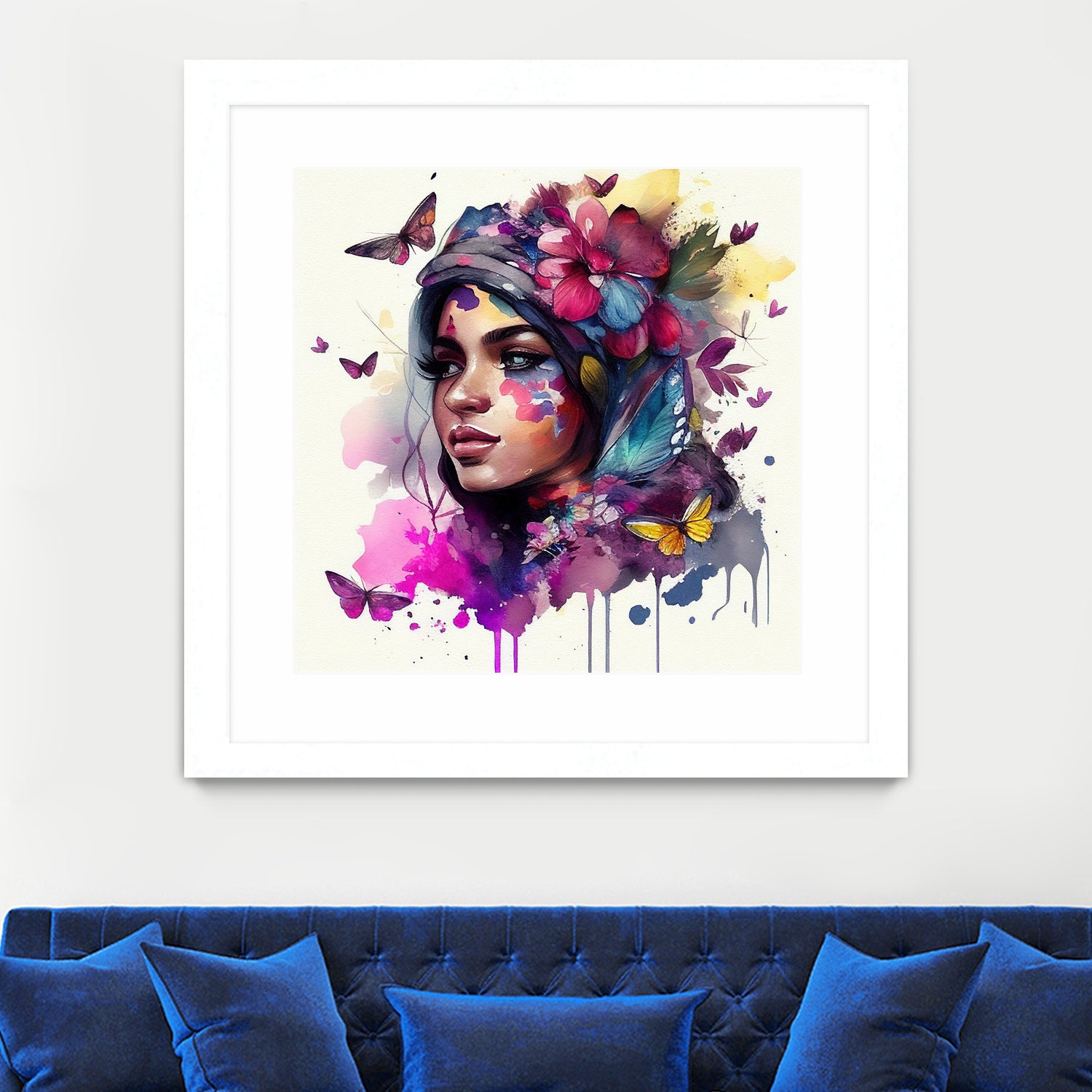 Watercolor Floral Arabian Woman #9 by Isabel Cerdá Muñoz on GIANT ART - pink digital painting