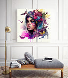Watercolor Floral Arabian Woman #9 by Isabel Cerdá Muñoz on GIANT ART - pink digital painting