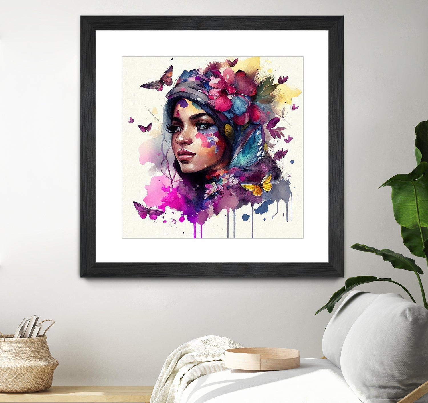 Watercolor Floral Arabian Woman #9 by Isabel Cerdá Muñoz on GIANT ART - pink digital painting