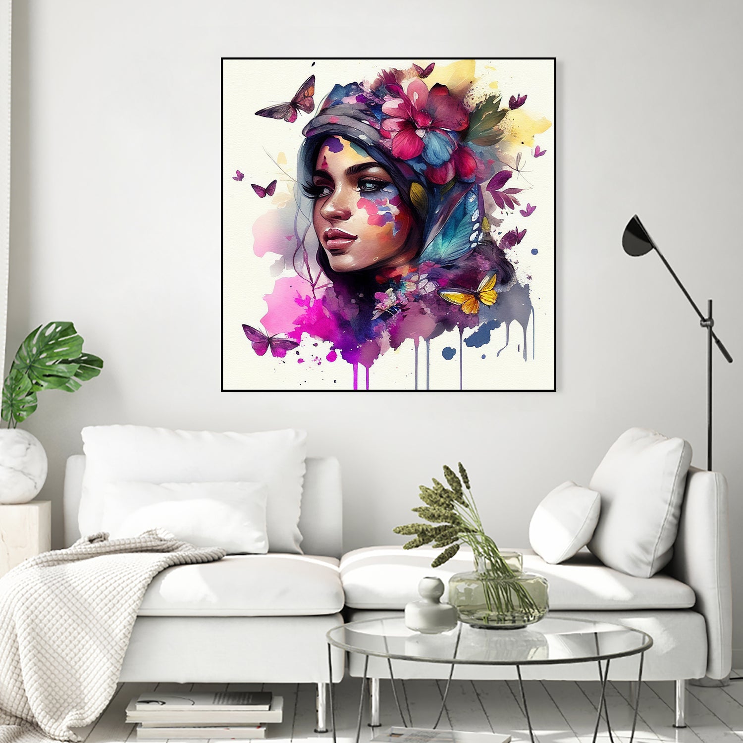 Watercolor Floral Arabian Woman #9 by Isabel Cerdá Muñoz on GIANT ART - pink digital painting