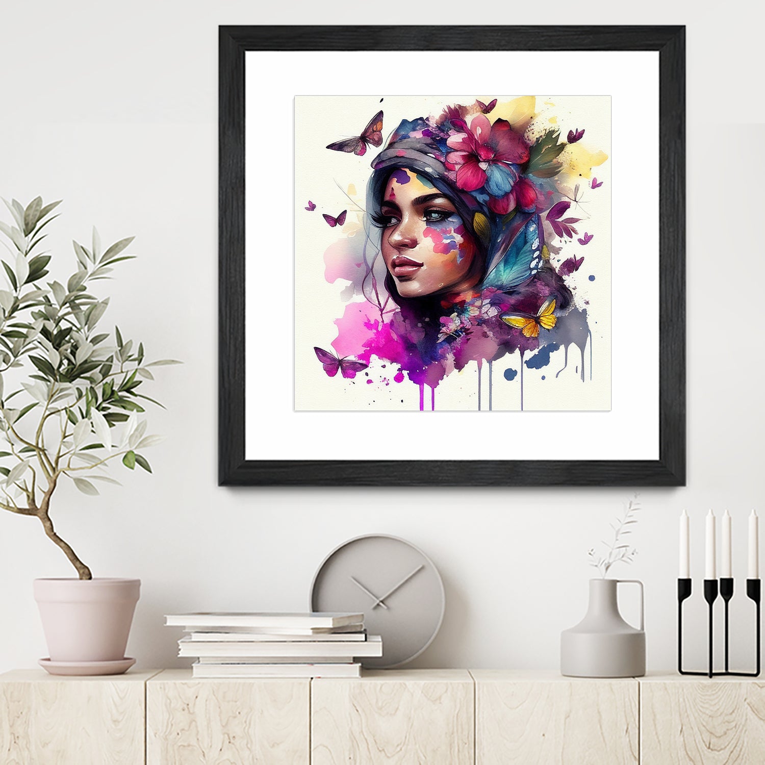 Watercolor Floral Arabian Woman #9 by Isabel Cerdá Muñoz on GIANT ART - pink digital painting