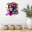 Watercolor Floral Arabian Woman #9 by Isabel Cerdá Muñoz on GIANT ART - pink digital painting