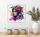 Watercolor Floral Arabian Woman #9 by Isabel Cerdá Muñoz on GIANT ART - pink digital painting