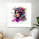 Watercolor Floral Arabian Woman #9 by Isabel Cerdá Muñoz on GIANT ART - pink digital painting