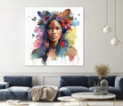 Watercolor Floral Indian Native Woman #1 by Isabel Cerdá Muñoz on GIANT ART - brown digital painting