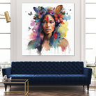 Watercolor Floral Indian Native Woman #1 by Isabel Cerdá Muñoz on GIANT ART - brown digital painting