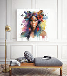 Watercolor Floral Indian Native Woman #1 by Isabel Cerdá Muñoz on GIANT ART - brown digital painting