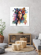 Watercolor Floral Indian Native Woman #1 by Isabel Cerdá Muñoz on GIANT ART - brown digital painting