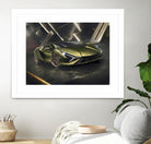 Lamborghini v2 in watercolor-sports car by miguel angel romero franco on GIANT ART - white digital drawing