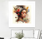 Watercolor Floral Indonesian Native Woman #3 by Isabel Cerdá Muñoz on GIANT ART - brown digital painting