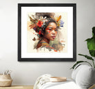 Watercolor Floral Indonesian Native Woman #3 by Isabel Cerdá Muñoz on GIANT ART - brown digital painting