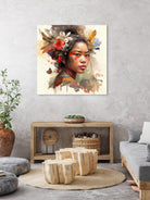 Watercolor Floral Indonesian Native Woman #3 by Isabel Cerdá Muñoz on GIANT ART - brown digital painting