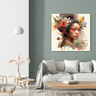 Watercolor Floral Indonesian Native Woman #3 by Isabel Cerdá Muñoz on GIANT ART - brown digital painting