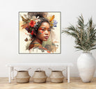 Watercolor Floral Indonesian Native Woman #3 by Isabel Cerdá Muñoz on GIANT ART - brown digital painting