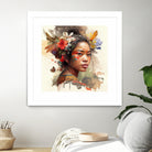 Watercolor Floral Indonesian Native Woman #3 by Isabel Cerdá Muñoz on GIANT ART - brown digital painting