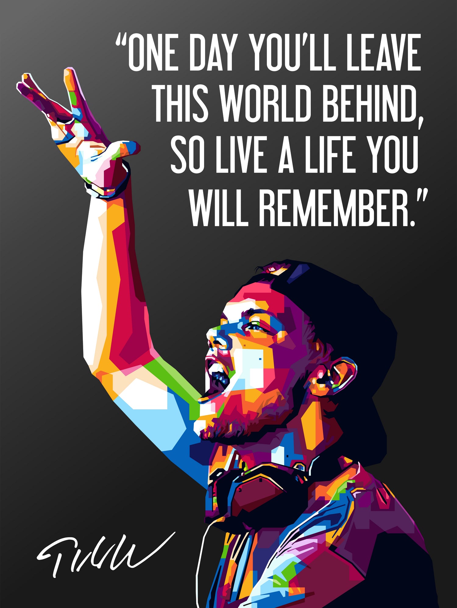 Avicii Quotes by Muamar Kadhafi on GIANT ART - black digital drawing