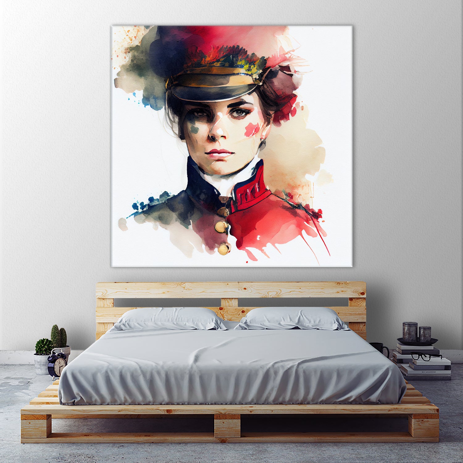 Watercolor Napoleonic Soldier Woman #3 by Isabel Cerdá Muñoz on GIANT ART - red digital painting