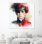 Watercolor Napoleonic Soldier Woman #3 by Isabel Cerdá Muñoz on GIANT ART - red digital painting