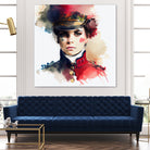 Watercolor Napoleonic Soldier Woman #3 by Isabel Cerdá Muñoz on GIANT ART - red digital painting