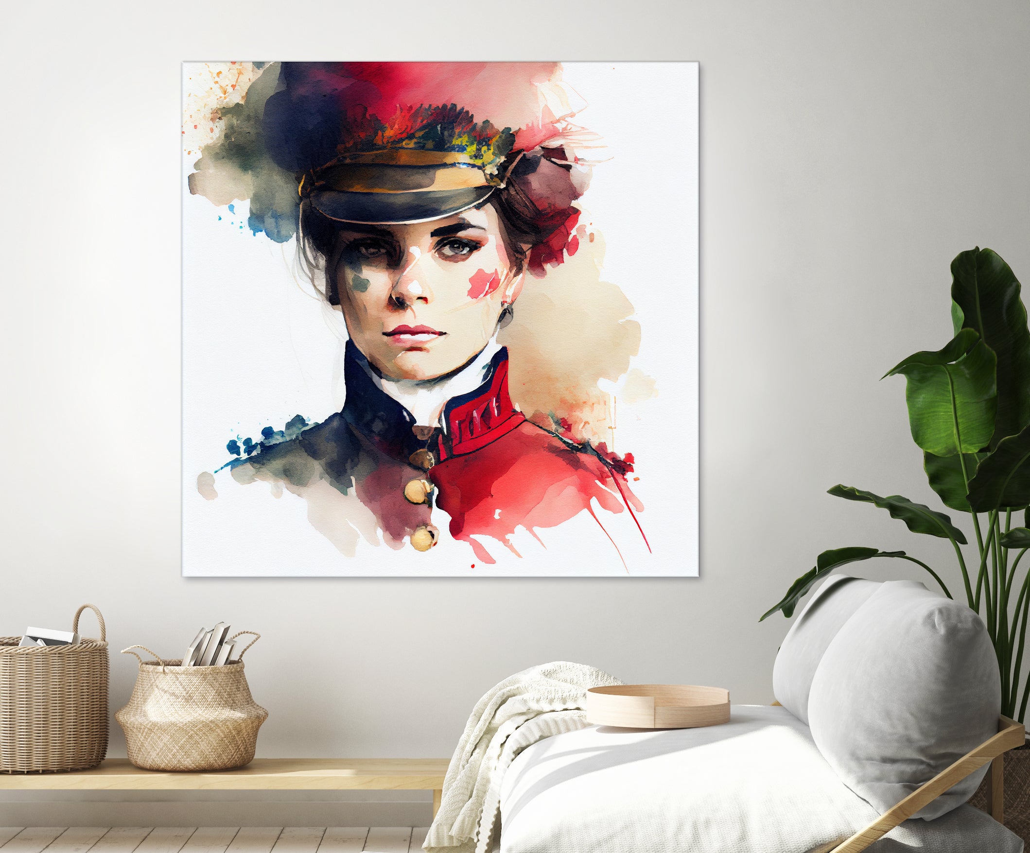 Watercolor Napoleonic Soldier Woman #3 by Isabel Cerdá Muñoz on GIANT ART - red digital painting