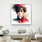 Watercolor Napoleonic Soldier Woman #3 by Isabel Cerdá Muñoz on GIANT ART - red digital painting