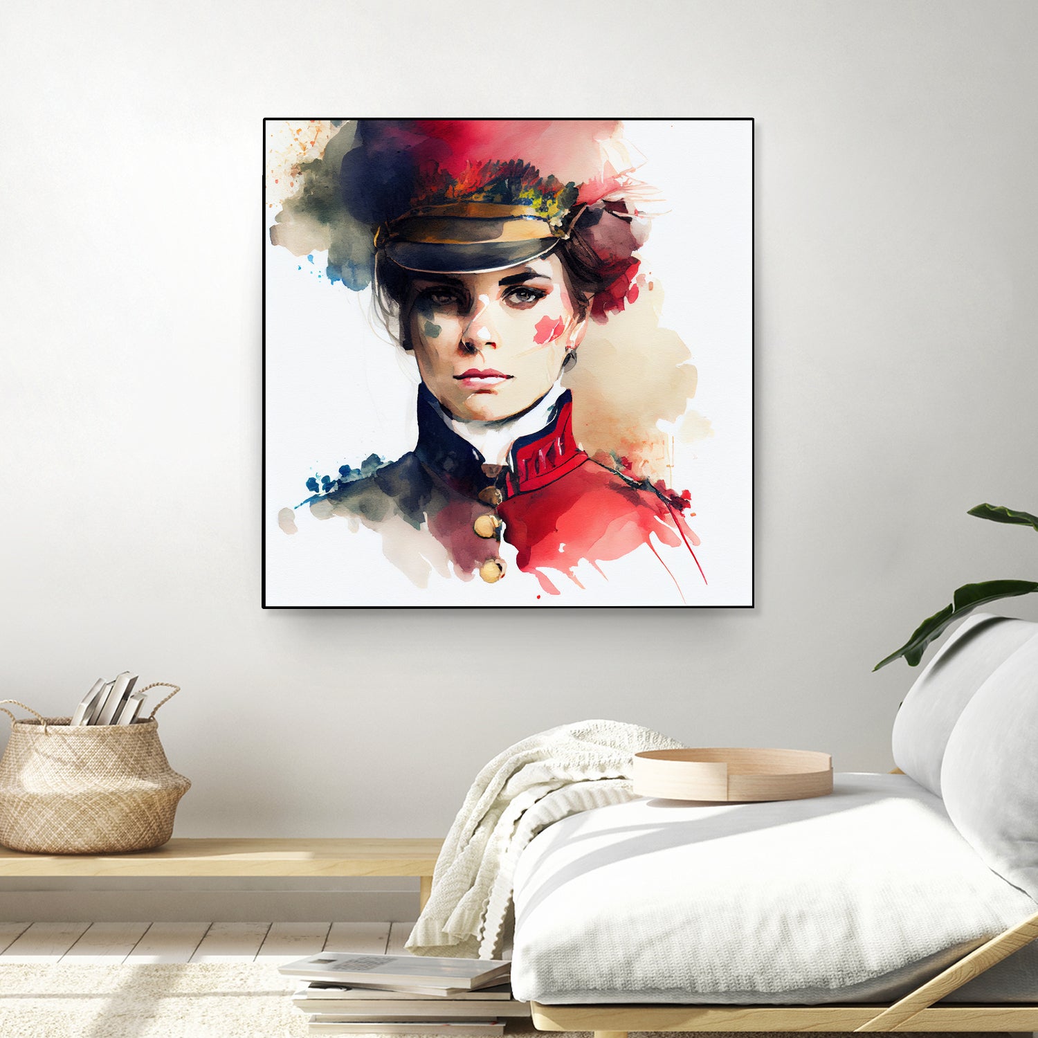 Watercolor Napoleonic Soldier Woman #3 by Isabel Cerdá Muñoz on GIANT ART - red digital painting