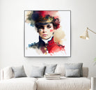 Watercolor Napoleonic Soldier Woman #3 by Isabel Cerdá Muñoz on GIANT ART - red digital painting