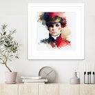 Watercolor Napoleonic Soldier Woman #3 by Isabel Cerdá Muñoz on GIANT ART - red digital painting