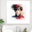 Watercolor Napoleonic Soldier Woman #3 by Isabel Cerdá Muñoz on GIANT ART - red digital painting