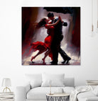 Tango in the rain. by Ievgeniia Bidiuk on GIANT ART - red digital painting