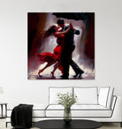 Tango in the rain. by Ievgeniia Bidiuk on GIANT ART - red digital painting