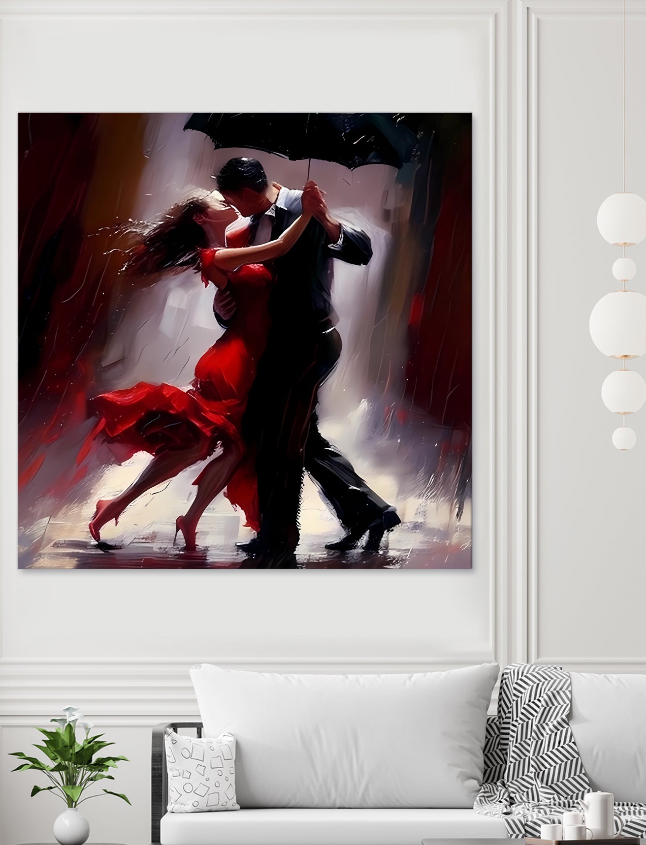 Tango in the rain. by Ievgeniia Bidiuk on GIANT ART - red digital painting