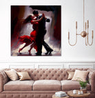 Tango in the rain. by Ievgeniia Bidiuk on GIANT ART - red digital painting