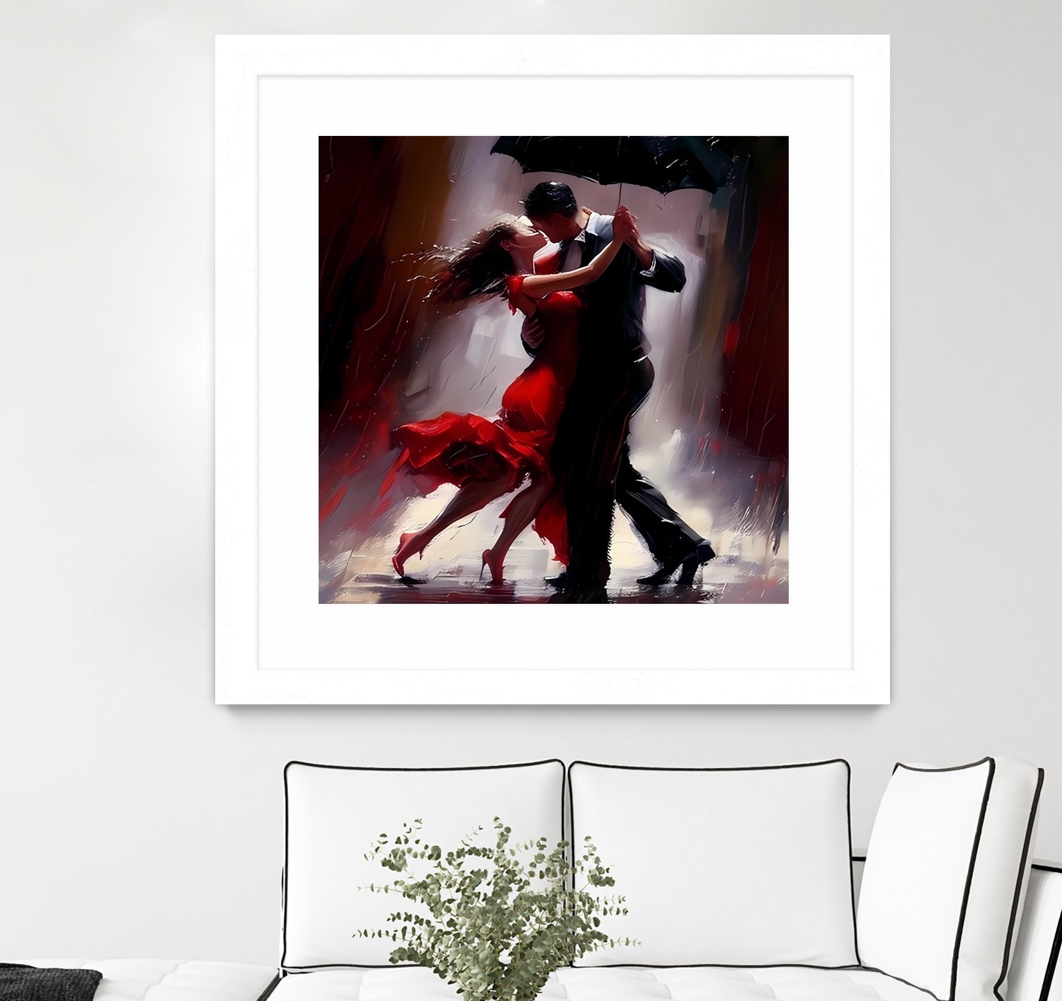 Tango in the rain. by Ievgeniia Bidiuk on GIANT ART - red digital painting