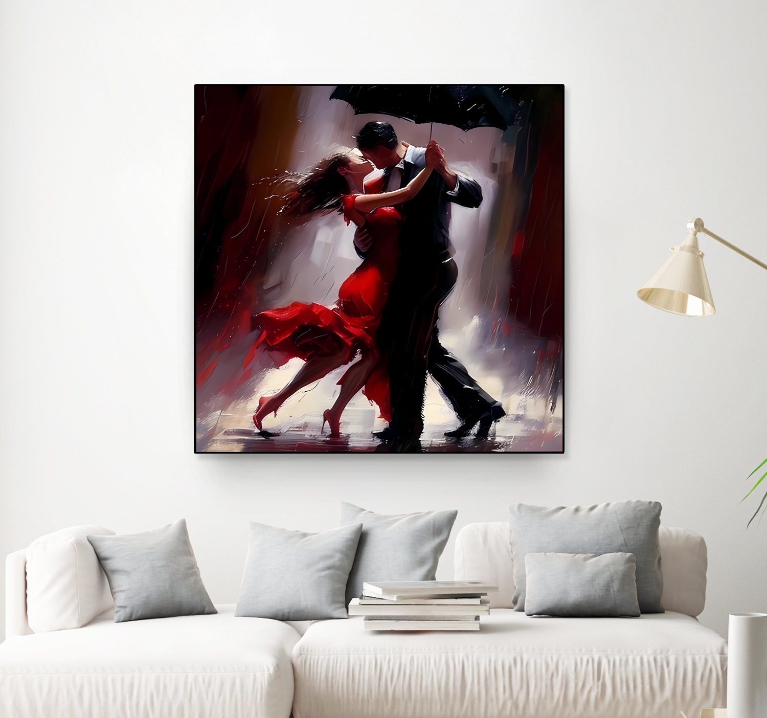 Tango in the rain. by Ievgeniia Bidiuk on GIANT ART - red digital painting